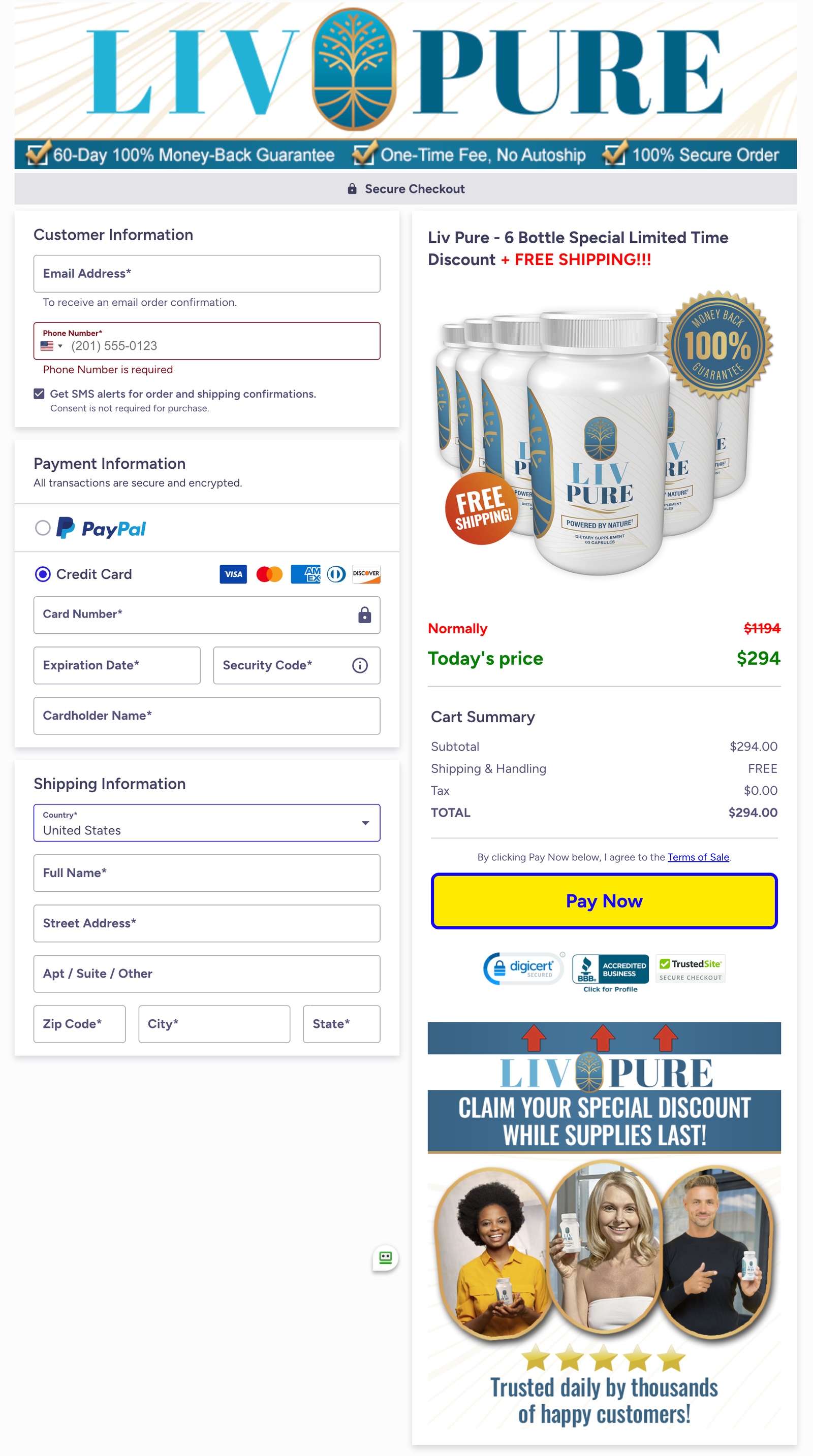 Liv Pure Official Website Secure Order Page